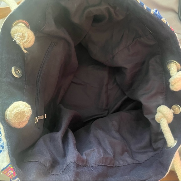 Tie-Dye Boho Beach Shoulder Bag Tote Blue Medium - Picture 11 of 15